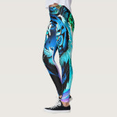 Elektrische Blue Tiger Gym Workout Leggings (Links)