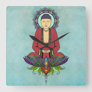 Elektrische Boeddha-klok Vierkante Klok