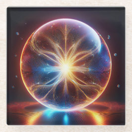 Elektrische bogen in doorzichtig glazen Wereldbol Onderzetter