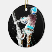 Elektrische boomchirurg-boristisch kettingzagen keramisch ornament (Links)