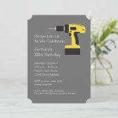 Elektrische boor met aangepaste naam - Geel en gri Kaart (Staand voorkant)