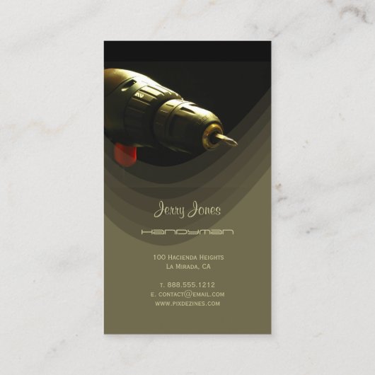 Elektrische boor voor Mr Fix IT/reparirman Visitekaartje (Achterkant)