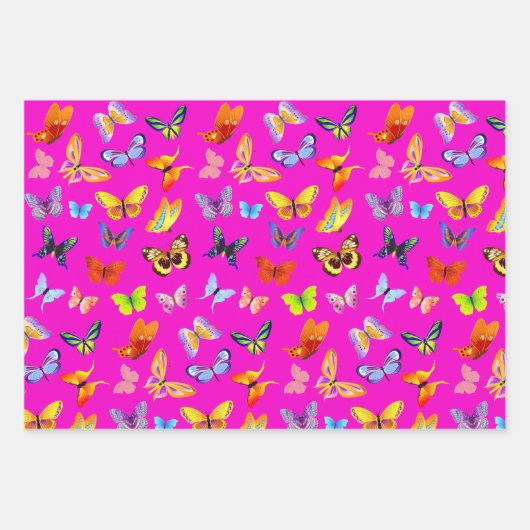 Elektrische Bright Butterfly Wrapping Paper Set (Voorkant 3)