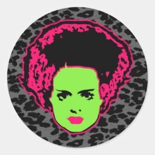 Elektrische bruid ronde sticker