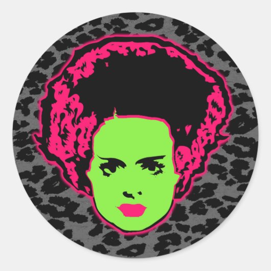 Elektrische bruid ronde sticker (Voorkant)