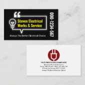 Elektrische Bulb Circuit Bubble Speech Visitekaartje (Voorkant / Achterkant)