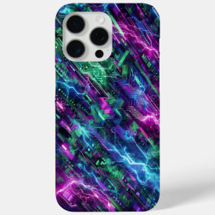 Elektrische Camo, futuristisch ontwerp, neon camou iPhone 15 Pro Max Hoesje