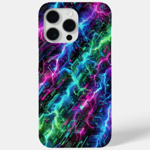 Elektrische Camo, futuristisch ontwerp, neon camou iPhone 15 Pro Max Hoesje