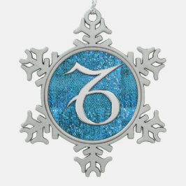 Elektrische capricorn tin sneeuwvlok ornament