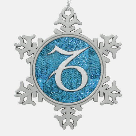 Elektrische capricorn tin sneeuwvlok ornament (Voorkant)