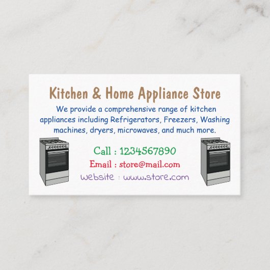 Elektrische cartoon visitekaartje (Voorkant)