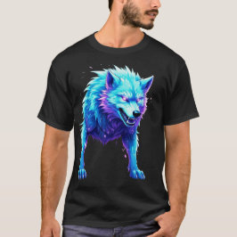 Elektrische Cartoon Wolf T-shirt