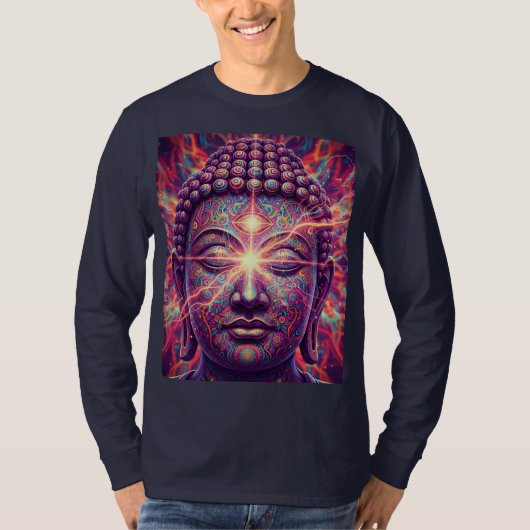 Elektrische Chakra Boeddha - Psychedelische Verlic T-shirt (Voorkant)