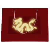 Elektrische Chinese draak Dark Red Gift Bag Large Cadeautasje (Voorkant)