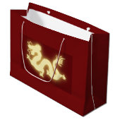 Elektrische Chinese draak Dark Red Gift Bag Large Cadeautasje (Voorkant Gekanteld)