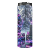 Elektrische Chrome Semi Truck Lightning Strike Thermosbeker (Achterkant)