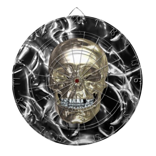 Elektrische Chrome Skull Dart Board Dartbord (Voorkant)