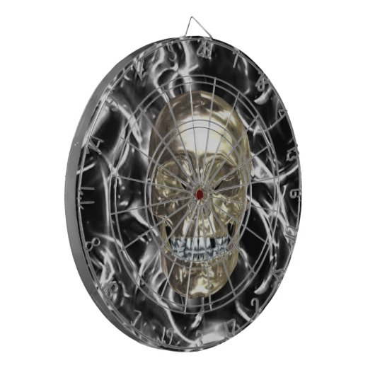 Elektrische Chrome Skull Dart Board Dartbord (Voorkant Links)