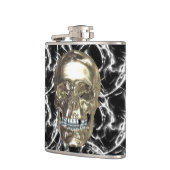 Elektrische chroom schedelkolf heupfles (Links)