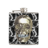 Elektrische chroom schedelkolf heupfles (Voorkant)