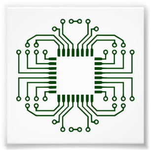 Elektrische circuit Board processor Foto Afdruk