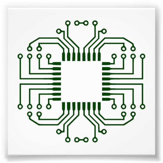 Elektrische circuit Board processor Foto Afdruk (Voorkant)