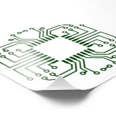 Elektrische circuit Board processor Foto Afdruk (Hoek)