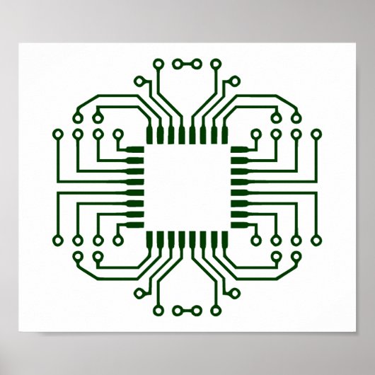 Elektrische circuit Board processor Poster (Voorkant)