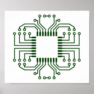Elektrische circuit Board processor Poster