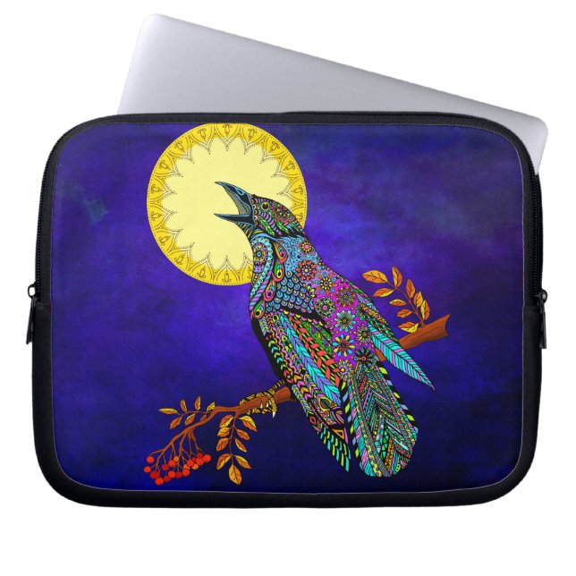 Elektrische Crow Neopreen Laptop Mouw Sleeve (Voorkant)
