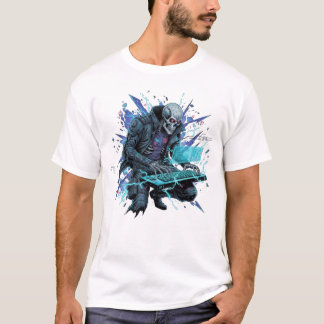 Elektrische Cyberpunk Hacker Skelet Gamer Grafisch T-shirt
