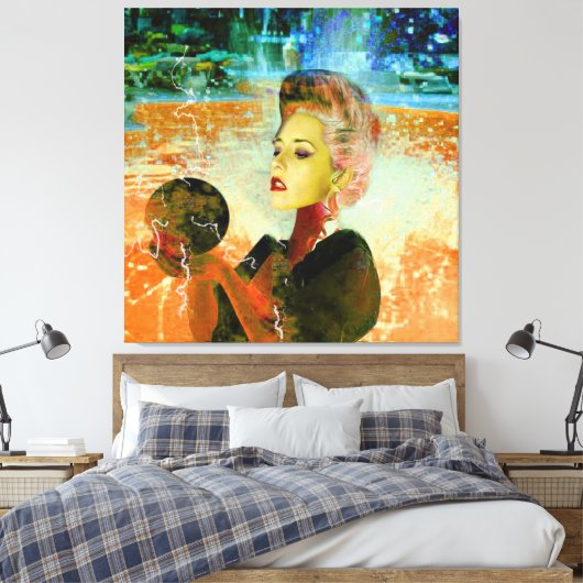 Elektrische cyborg canvas afdruk (Insitu (Slaapkamer))