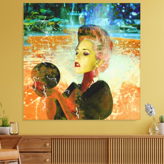 Elektrische cyborg canvas afdruk (Insitu (Woonkamer))