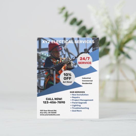 Elektrische diensten briefkaart (Staand voorkant)