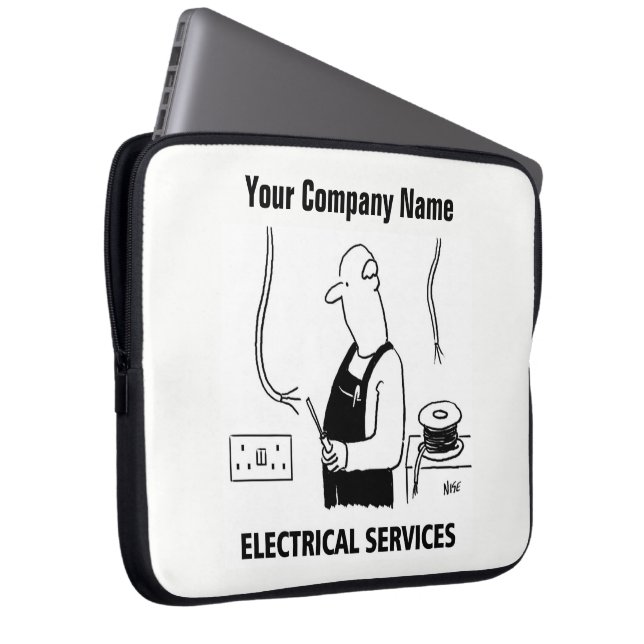 Elektrische Diensten Cartoon Laptop Sleeve (Voorkant Rechts)