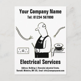 Elektrische Diensten Cartoon om te Personaliseren Briefkaart