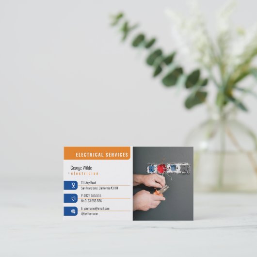 Elektrische diensten | Elektrisch Visitekaartje (Staand voorkant)