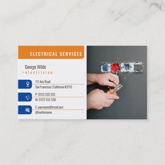 Elektrische diensten | Elektrisch Visitekaartje (Voorkant)