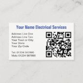 Elektrische diensten met naam op Van Plus QR Code Visitekaartje (Voorkant)