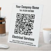 Elektrische diensten QR Code Design Pedestal Sign Reclamebord Met Voetstuk (Insitu)