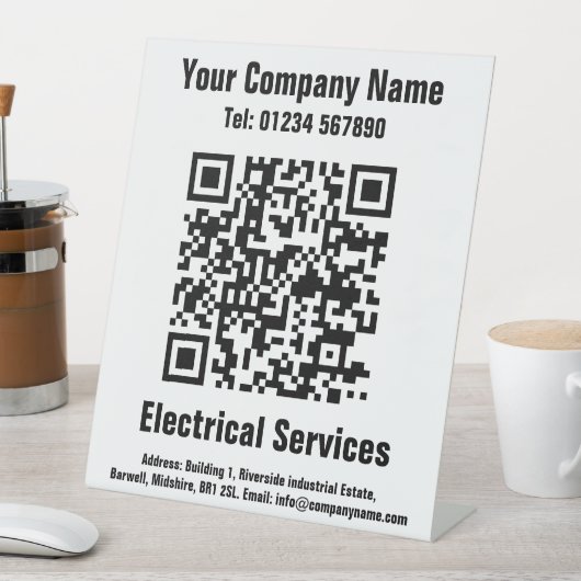 Elektrische diensten QR Code Design Pedestal Sign Reclamebord Met Voetstuk (Insitu)