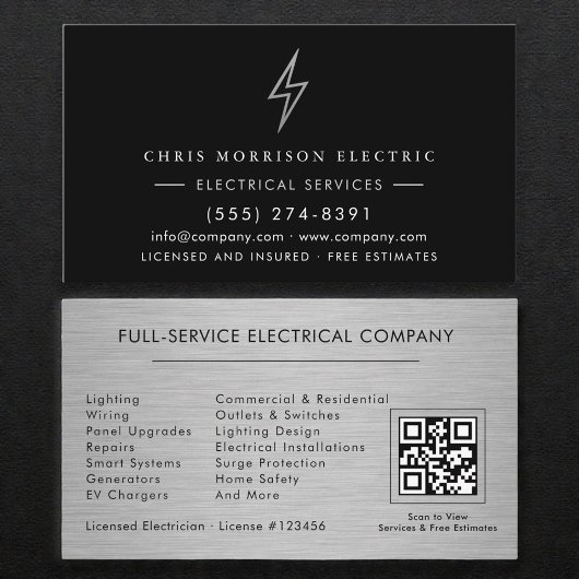Elektrische Diensten QR-code Professioneel Visitekaartje