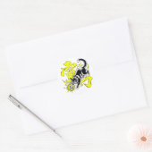 Elektrische Donderkat Voetbal Voor Laptops & Gamer Ronde Sticker (Envelop)