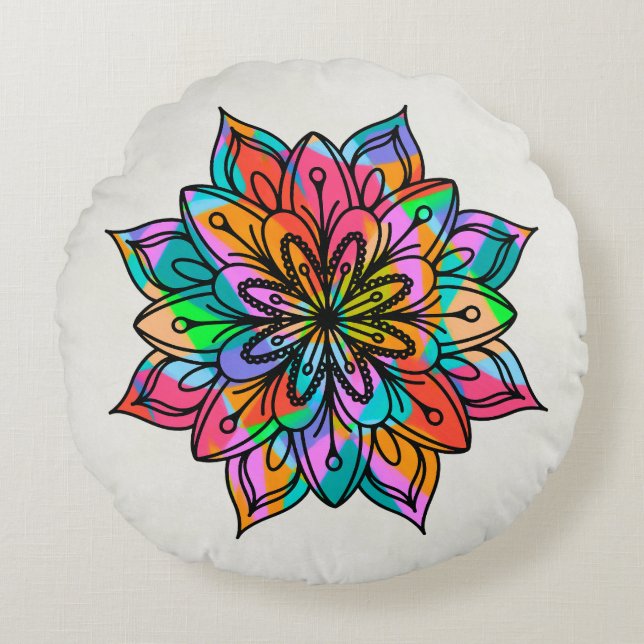 Elektrische dragonfly ronde Pillow Rond Kussen (Voorkant)