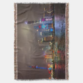 Elektrische dromen - Futuristische Shanghai Skylin Deken (Voorkant Verticaal)