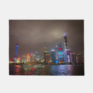 Elektrische dromen - Futuristische Shanghai Skylin Deurmat