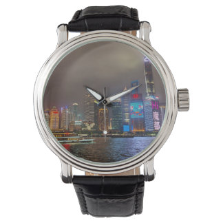 Elektrische dromen - Futuristische Shanghai Skylin Horloge