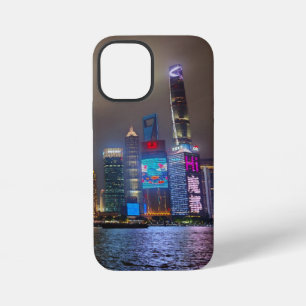 Elektrische dromen - Futuristische Shanghai Skylin iPhone 12 Mini Hoesje