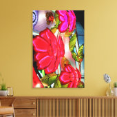 Elektrische elegantheid in roos canvas afdruk (Insitu (Woonkamer))