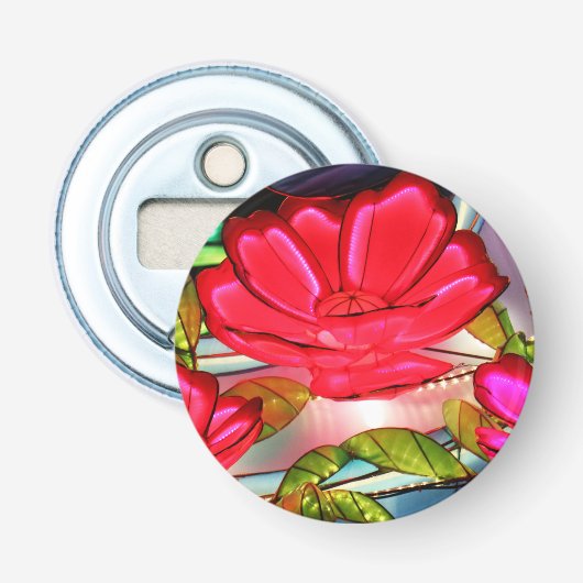 Elektrische elegantheid in roze  button flesopener (Voorkant)